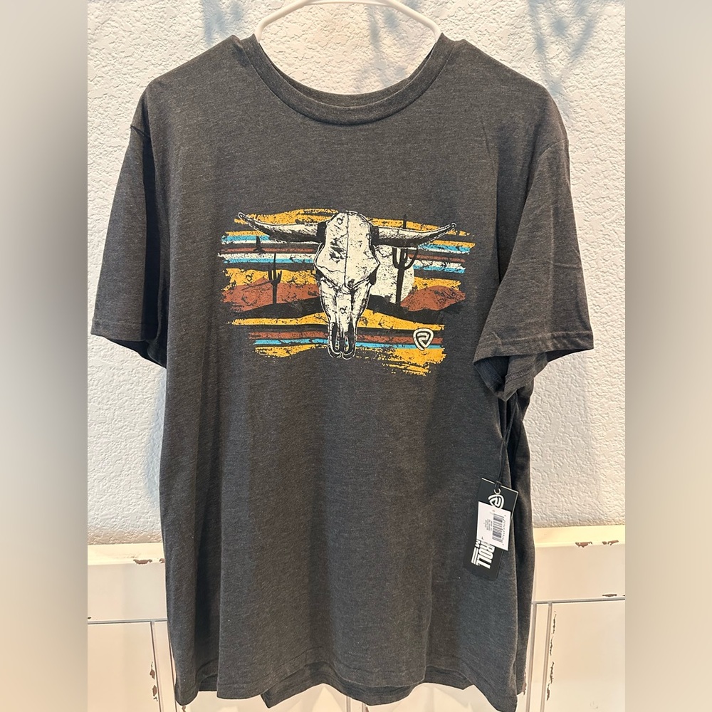 Rock and Roll Denim Graphic Gray T-Shirt